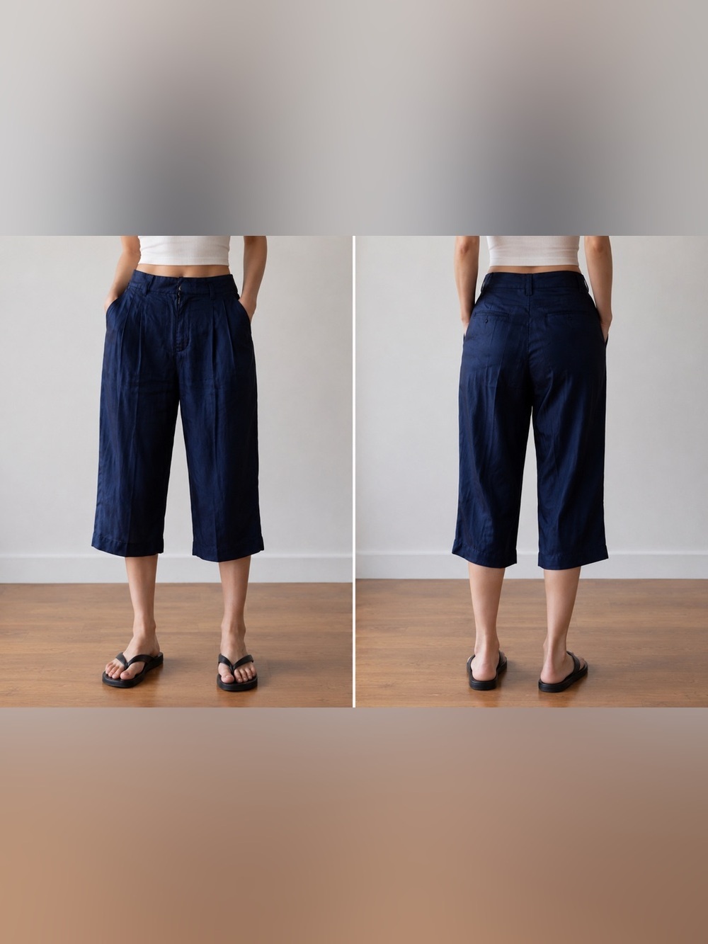 GAP Women’s Navy Cropped Pants Size 0P Petite Straight Leg Capri Pants - Picture 1 of 7